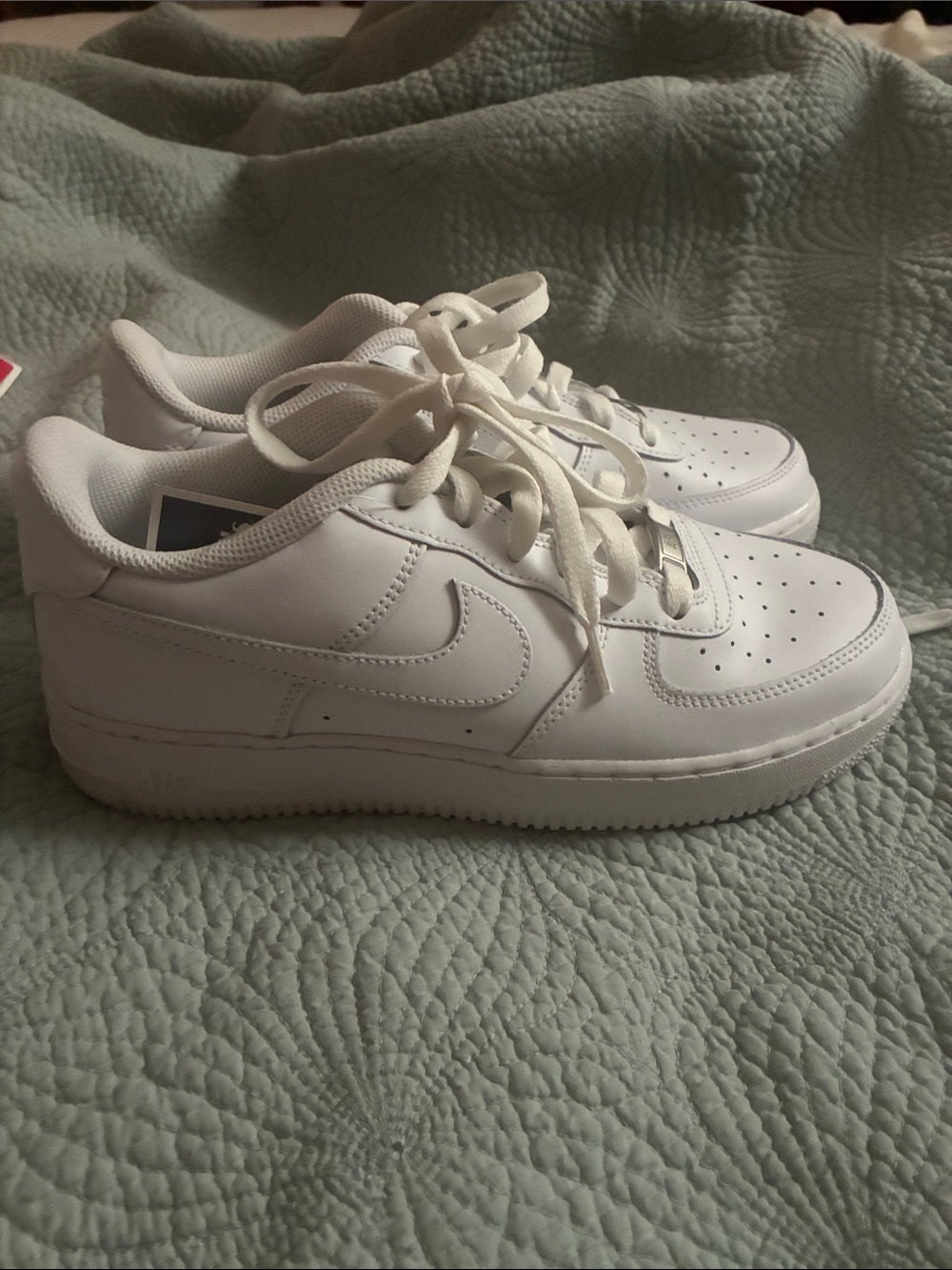 Kids White Nike-Style AF1 Low Top Sneakers